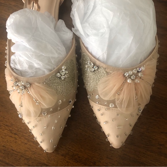 NIB $185 Karine Pointed Toe Flat BADGLEY MISCHKA COLLECTION in Nude - size 8! - Picture 8 of 14